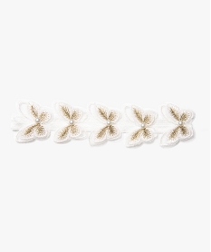 bandeau cheveux fille avec papillons brodes et perles blancD637701_1