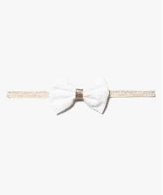 GEMO Bandeau cheveux fille pailleté avec noeud brodé blanc standard