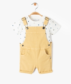 GEMO Ensemble bébé garçon 2 pièces : salopette courte + tee-shirt - LuluCastagnette Jaune