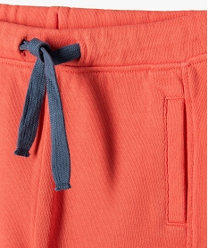 bermuda bebe garcon en maille unie a taille elastiquee rouge shortsD640001_2
