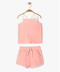 ensemble bebe fille 2 pieces   short debardeur en eponge rose shortsD640501_1