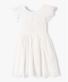 robe fille en broderie anglaise a manches courtes beigeD641301_1