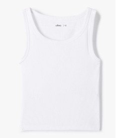 debardeur en maille cotelee coupe courte fille blanc standard debardeursD642701_4