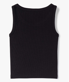 debardeur en maille cotelee coupe courte fille noir standard debardeursD642801_3