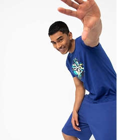 CHAUSSURE SPORT BLACK TEE-SHIRT BLEU ELECTRIQUE:40179541835-Coton////