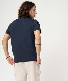 tee-shirt homme manches courtes avec inscription bleu tee-shirtsD644601_3