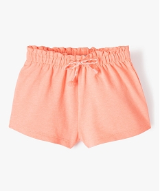 GEMO Short bébé fille avec taille élastique froncée Orange