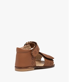 sandales bebe fille en cuir a brides scratch ajourees - na! orange sandales et nu-piedsD647201_4