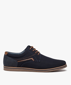 SANDALE MARRON CHAUSSURE PLAT NAVY:30270530795-Textile/Textile/Synthetique/Textile/