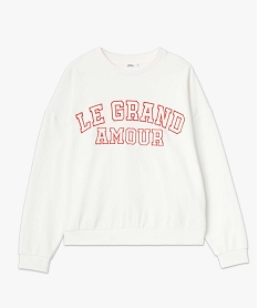 sweat femme oversize a message brode beige sweatsD651101_4