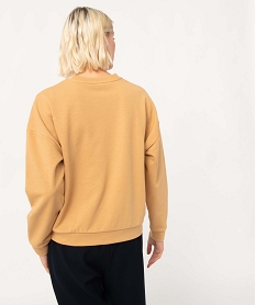 sweat femme oversize a message brode orange sweatsD651201_3