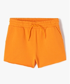 short fille en maille avec ceinture elastique orange shortsD652601_1