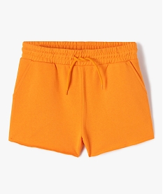 GEMO Short fille en maille avec ceinture élastique Orange