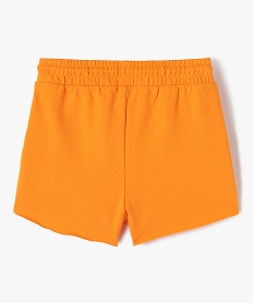 short fille en maille avec ceinture elastique orange shortsD652601_3