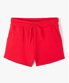 GEMO Short fille en maille avec ceinture élastique rouge standard