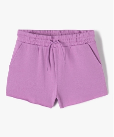 short fille en maille avec ceinture elastique violet shortsD652801_1
