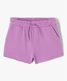 GEMO Short fille en maille avec ceinture élastique Violet