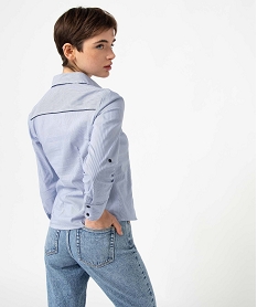 chemise femme rayee coupe ajustee en coton stretch imprime chemisiersD654401_3