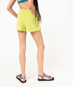 short de plage femme en eponge avec taille elastique vertD655201_3