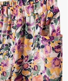 pantalon fille a motifs fleuris coupe ample multicolore pantalonsD655501_2