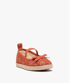 GEMO Ballerines fille en toile à semelle cordelette rouge vif