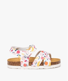 SANDALE NOIR NU-PIED BLANC MULTI:30141120102-Synthetique/Cuir vachette/Elastomere/Textile/