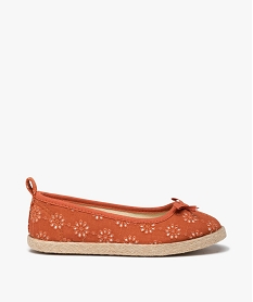 GEMO Ballerines fille dessus toile et semelle corde rouge vif