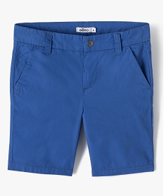 GEMO Bermuda garçon en toile de coton bleu standard