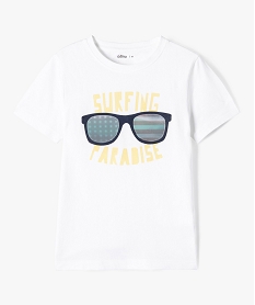 tee-shirt garcon a manches courtes avec motif estival blanc tee-shirtsD672201_1