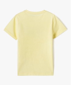tee-shirt garcon a manches courtes avec motif sur le buste jauneD672801_3