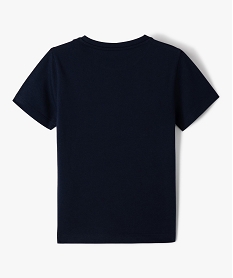 tee-shirt garcon a manches courtes avec motif sur le buste bleuD672901_3