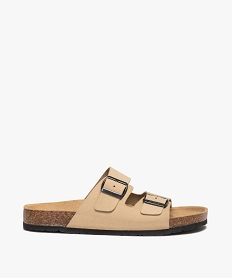 GEMO Mules homme à double brides à boucle unies beige standard