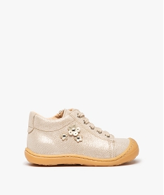 chaussures premiers pas bebe fille dessus cuir paillete - na! jauneD674601_1