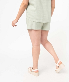 short femme grande taille ample en lin melange beige shortsD676101_3