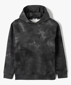 sweat garcon a capuche effet camouflage noir sweatsD676901_1