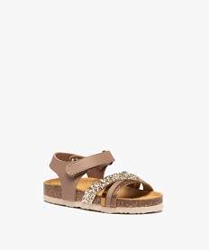 sandales fille a motifs et a brides contrastees a paillettes orange sandales et nu-piedsD677201_2