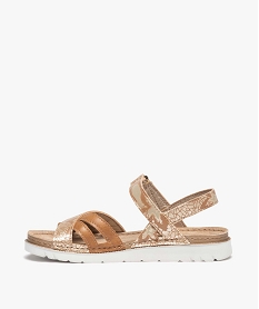 sandales fille avec brides a imprime irise imitation crocodile orange sandales et nu-piedsD678101_3