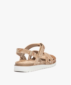 sandales fille avec brides a imprime irise imitation crocodile orange sandales et nu-piedsD678101_4