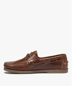 chaussures bateau homme classiques dessus cuir uni brun mocassins et chaussures bateauxD678401_3