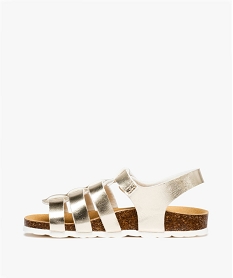 sandales fille brides unies effet metallise et fermeture a scratch multicolore sandales et nu-piedsD681001_3