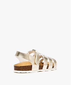 sandales fille brides unies effet metallise et fermeture a scratch multicolore sandales et nu-piedsD681001_4