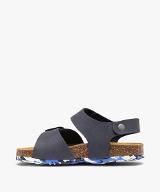 sandales garcon a semelle liege et brides unies bleu sandales et nu-piedsD682101_3