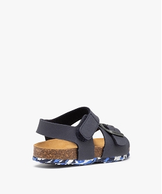 sandales garcon a semelle liege et brides unies bleu sandales et nu-piedsD682101_4