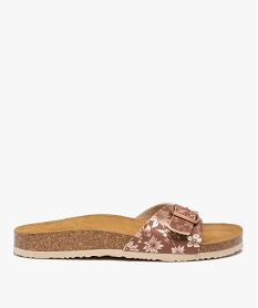 MULE BLANC NU-PIED MARRON:30381120119-Synthetique/Cuir vac lwg br/Eva/Textile/