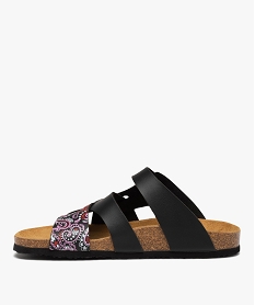 mules plates a brides scintillantes et semelle liege femme noir standard sandales plates et nu-piedsD682801_3