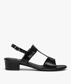 GEMO Sandales femme confort unies à talon carré noir standard