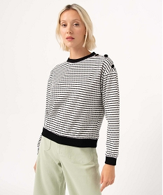 CHAUSSURE SPORT WHITE SWEAT ECRU/NOIR:40281500455-Polyester////