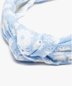 serre-tete a motifs fleuris effet bandeau noue fille bleu standardD685301_2