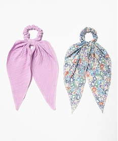 GEMO Elastiques cheveux effet foulard fille (lot de 2) Violet