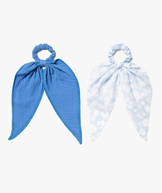 elastiques cheveux effet foulard fille (lot de 2) bleuD686301_1